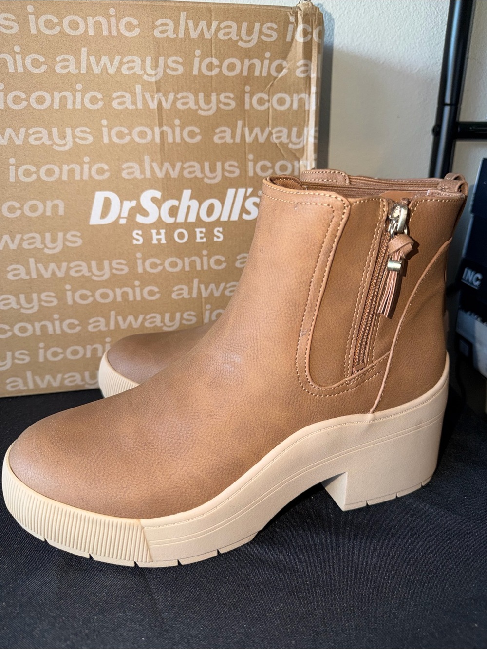 Dr. Scholl's Camel Platform Chelsea Ankle Boots - Picture 2 of 10